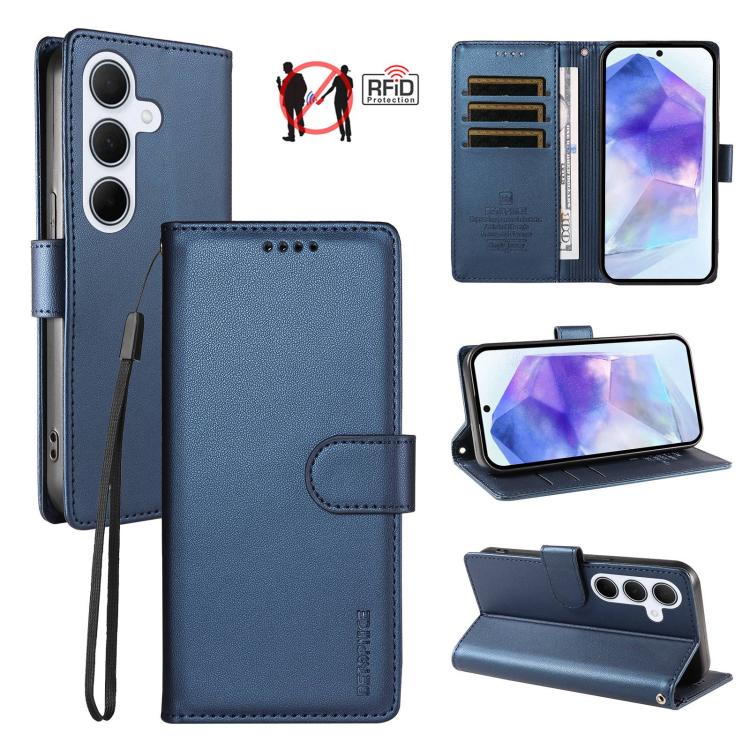 Custodia per telefono BETOPNICE in ecopelle vegana perlata con protezione RFID e cinturino., For Galaxy A06 / A07 / F06 / M06, For Galaxy A56 5G, For Galaxy A55 5G, For Galaxy A35 5G