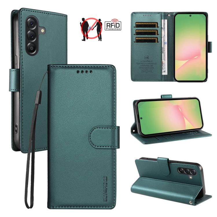 Custodia per telefono BETOPNICE in ecopelle vegana perlata con protezione RFID e cinturino., For Galaxy A06 / A07 / F06 / M06, For Galaxy A56 5G, For Galaxy A55 5G, For Galaxy A35 5G