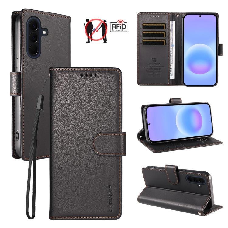 Custodia per telefono BETOPNICE in ecopelle vegana perlata con protezione RFID e cinturino., For Galaxy A57 5G, For Galaxy A37 5G / A36 5G, For Galaxy A27 5G, For Galaxy A16 / A26 5G / A17
