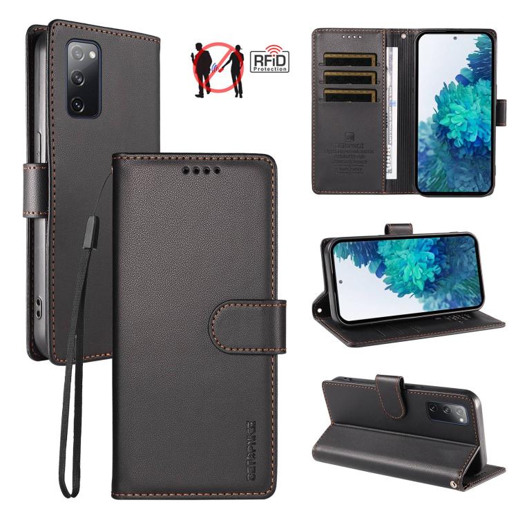 Custodia per telefono BETOPNICE in ecopelle vegana perlata con protezione RFID e cinturino., For Galaxy S20 FE / S20 FE 5G, For Galaxy S21 FE 5G