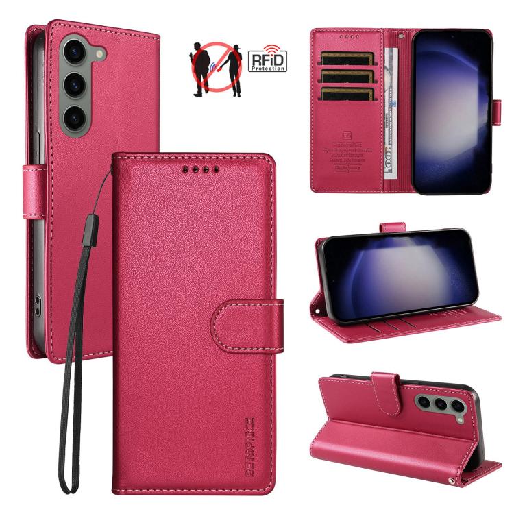 Custodia per telefono BETOPNICE in ecopelle vegana perlata con protezione RFID e cinturino., For Galaxy S23 FE 5G, For Galaxy S23 Ultra 5G, For Galaxy S23+ 5G, For Galaxy S23 5G