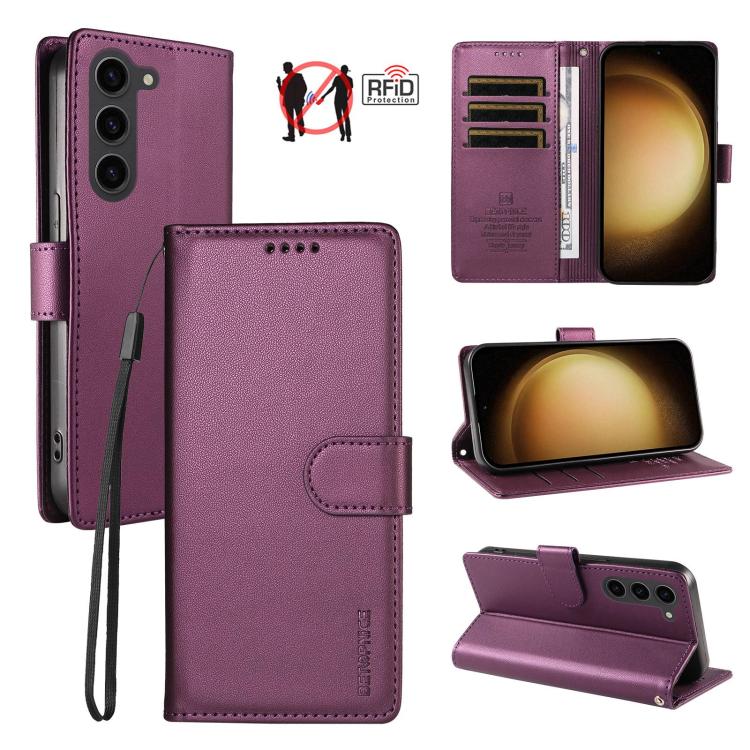 Custodia per telefono BETOPNICE in ecopelle vegana perlata con protezione RFID e cinturino., For Galaxy S23 FE 5G, For Galaxy S23 Ultra 5G, For Galaxy S23+ 5G, For Galaxy S23 5G