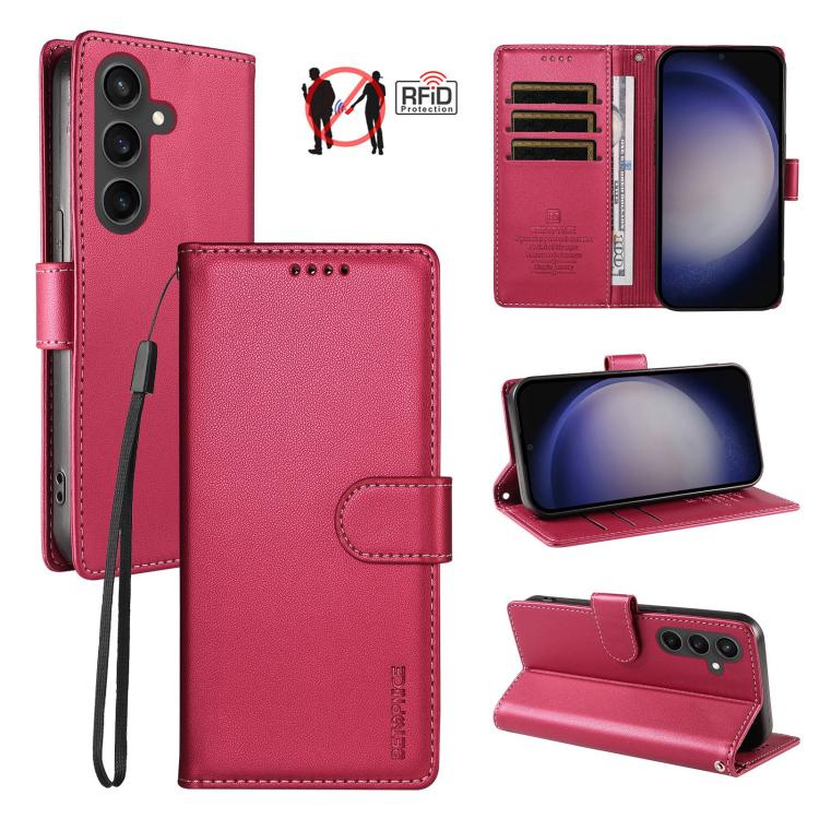 Custodia per telefono BETOPNICE in ecopelle vegana perlata con protezione RFID e cinturino., For Galaxy S23 FE 5G, For Galaxy S23 Ultra 5G, For Galaxy S23+ 5G, For Galaxy S23 5G