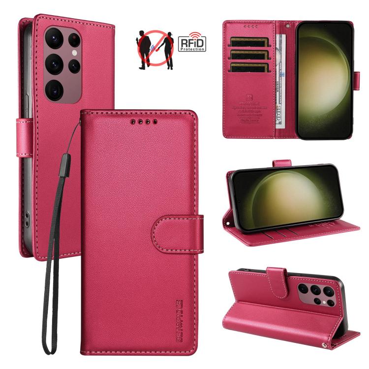 Custodia per telefono BETOPNICE in ecopelle vegana perlata con protezione RFID e cinturino., For Galaxy S23 FE 5G, For Galaxy S23 Ultra 5G, For Galaxy S23+ 5G, For Galaxy S23 5G