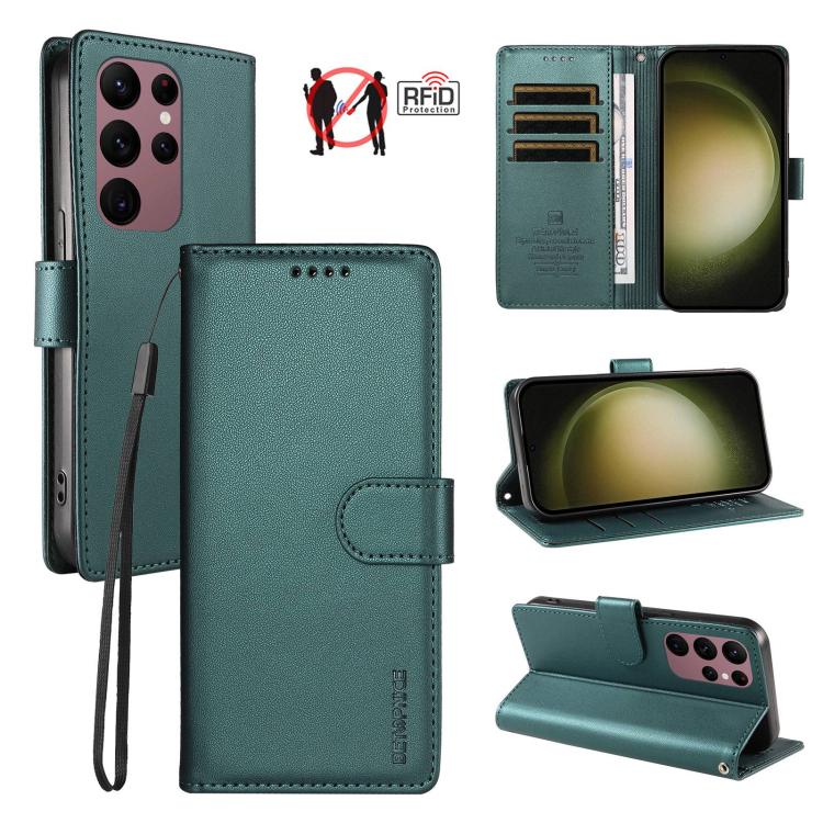 Custodia per telefono BETOPNICE in ecopelle vegana perlata con protezione RFID e cinturino., For Galaxy S23 FE 5G, For Galaxy S23 Ultra 5G, For Galaxy S23+ 5G, For Galaxy S23 5G
