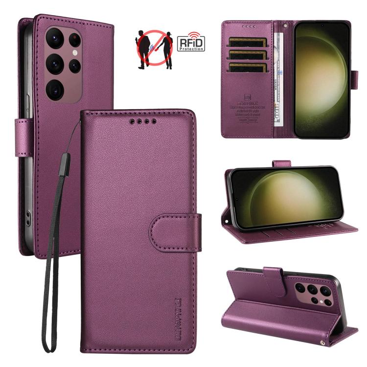 Custodia per telefono BETOPNICE in ecopelle vegana perlata con protezione RFID e cinturino., For Galaxy S23 FE 5G, For Galaxy S23 Ultra 5G, For Galaxy S23+ 5G, For Galaxy S23 5G