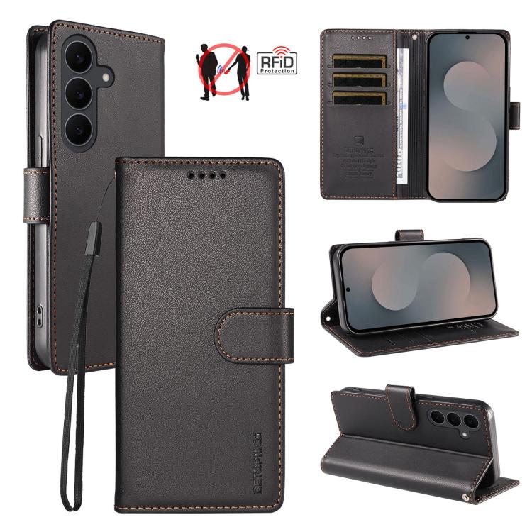 Custodia per telefono BETOPNICE in ecopelle vegana perlata con protezione RFID e cinturino., For Galaxy S25+ / S24+ 5G, For Galaxy S25 Ultra 5G, For Galaxy S24 FE 5G, For Galaxy S24 Ultra 5G