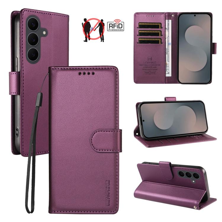 Custodia per telefono BETOPNICE in ecopelle vegana perlata con protezione RFID e cinturino., For Galaxy S25+ / S24+ 5G, For Galaxy S25 Ultra 5G, For Galaxy S24 FE 5G, For Galaxy S24 Ultra 5G