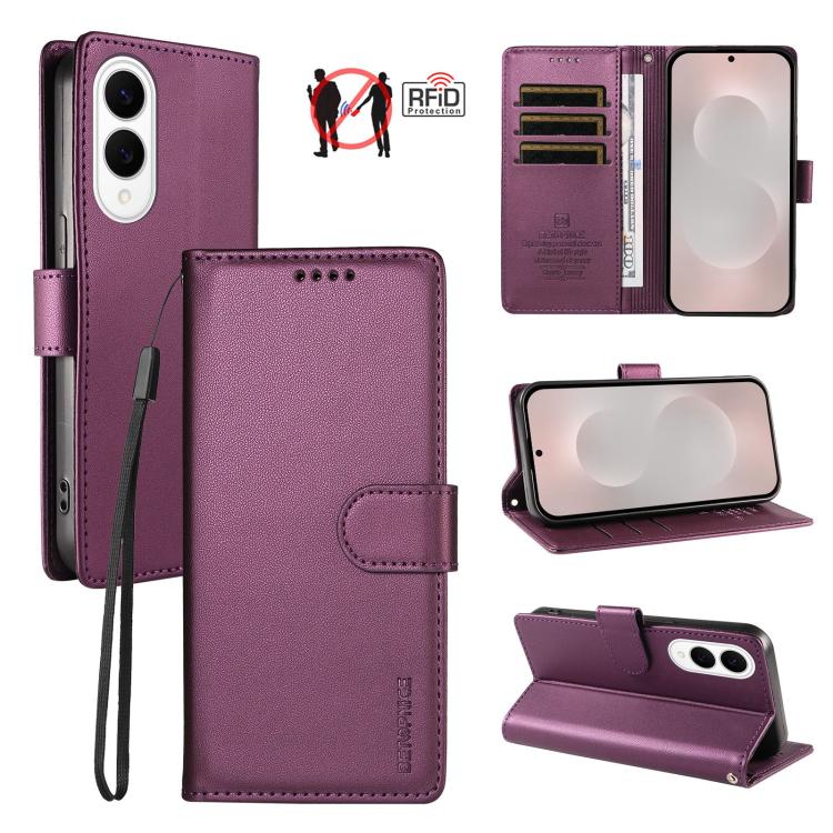 Custodia per telefono BETOPNICE in ecopelle vegana perlata con protezione RFID e cinturino., For Galaxy S26 5G, For Galaxy S25 FE 5G, For Galaxy S25 Edge 5G, For Galaxy S25 / S24 5G