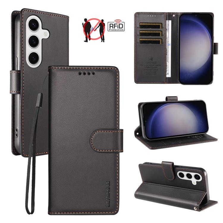 Custodia per telefono BETOPNICE in ecopelle vegana perlata con protezione RFID e cinturino., For Galaxy S25+ / S24+ 5G, For Galaxy S25 Ultra 5G, For Galaxy S24 FE 5G, For Galaxy S24 Ultra 5G