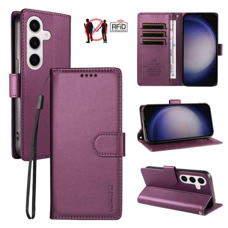 Custodia per telefono BETOPNICE in ecopelle vegana perlata con protezione RFID e cinturino., For Galaxy S25+ / S24+ 5G, For Galaxy S25 Ultra 5G, For Galaxy S24 FE 5G, For Galaxy S24 Ultra 5G