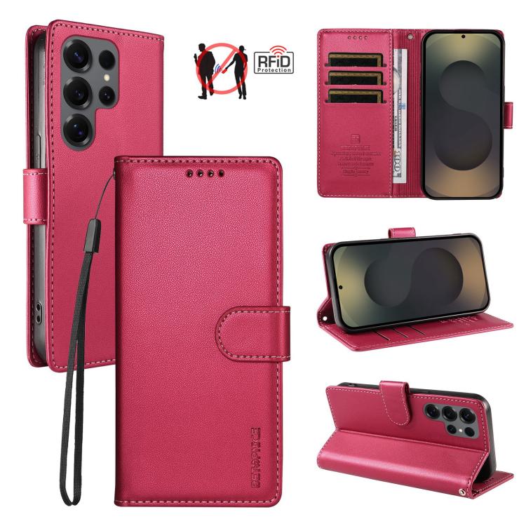 Custodia per telefono BETOPNICE in ecopelle vegana perlata con protezione RFID e cinturino., For Galaxy S25+ / S24+ 5G, For Galaxy S25 Ultra 5G, For Galaxy S24 FE 5G, For Galaxy S24 Ultra 5G
