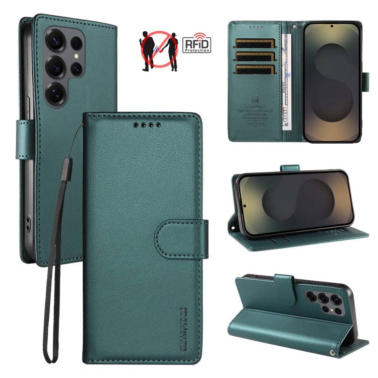 Custodia per telefono BETOPNICE in ecopelle vegana perlata con protezione RFID e cinturino., For Galaxy S25+ / S24+ 5G, For Galaxy S25 Ultra 5G, For Galaxy S24 FE 5G, For Galaxy S24 Ultra 5G