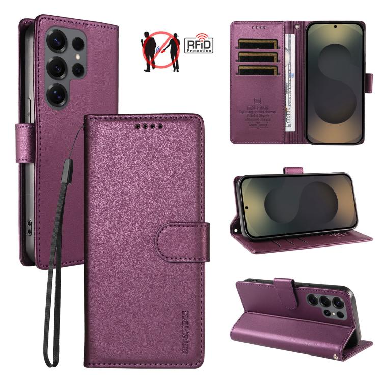 Custodia per telefono BETOPNICE in ecopelle vegana perlata con protezione RFID e cinturino., For Galaxy S25+ / S24+ 5G, For Galaxy S25 Ultra 5G, For Galaxy S24 FE 5G, For Galaxy S24 Ultra 5G