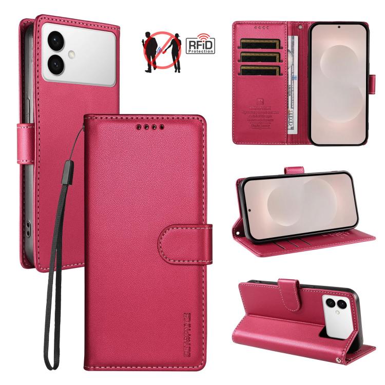 Custodia per telefono BETOPNICE in ecopelle vegana perlata con protezione RFID e cinturino., For Galaxy S26 FE 5G, For Galaxy S26+ 5G, For Galaxy S26 Edge 5G, For Galaxy S26 Ultra 5G