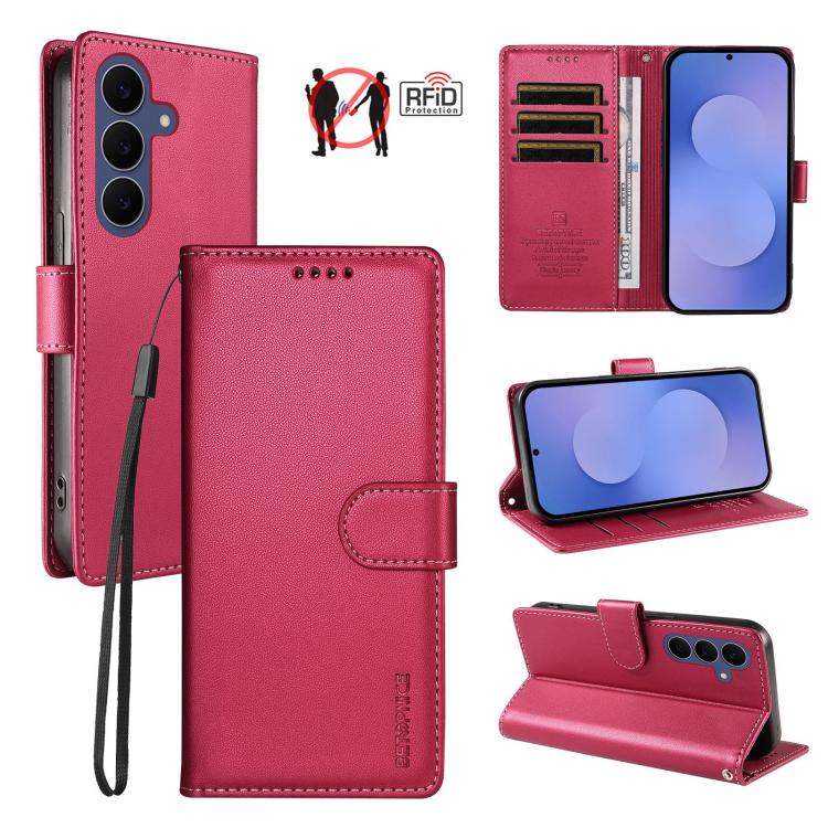 Custodia per telefono BETOPNICE in ecopelle vegana perlata con protezione RFID e cinturino., For Galaxy S26 FE 5G, For Galaxy S26+ 5G, For Galaxy S26 Edge 5G, For Galaxy S26 Ultra 5G