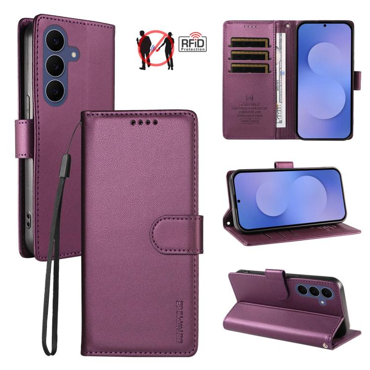 Custodia per telefono BETOPNICE in ecopelle vegana perlata con protezione RFID e cinturino., For Galaxy S26 FE 5G, For Galaxy S26+ 5G, For Galaxy S26 Edge 5G, For Galaxy S26 Ultra 5G