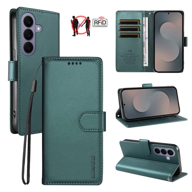 Custodia per telefono BETOPNICE in ecopelle vegana perlata con protezione RFID e cinturino., For Galaxy S26 FE 5G, For Galaxy S26+ 5G, For Galaxy S26 Edge 5G, For Galaxy S26 Ultra 5G