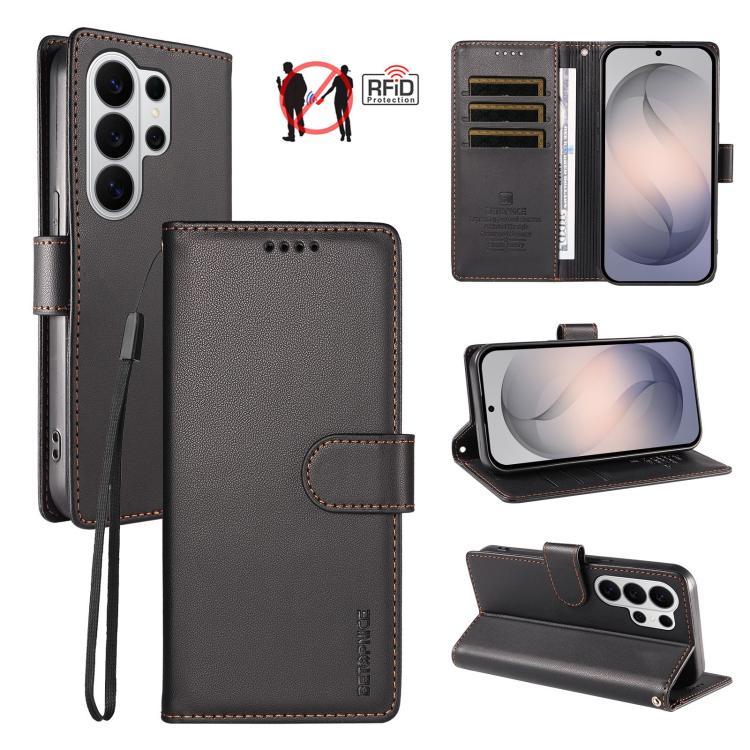 Custodia per telefono BETOPNICE in ecopelle vegana perlata con protezione RFID e cinturino., For Galaxy S26 FE 5G, For Galaxy S26+ 5G, For Galaxy S26 Edge 5G, For Galaxy S26 Ultra 5G