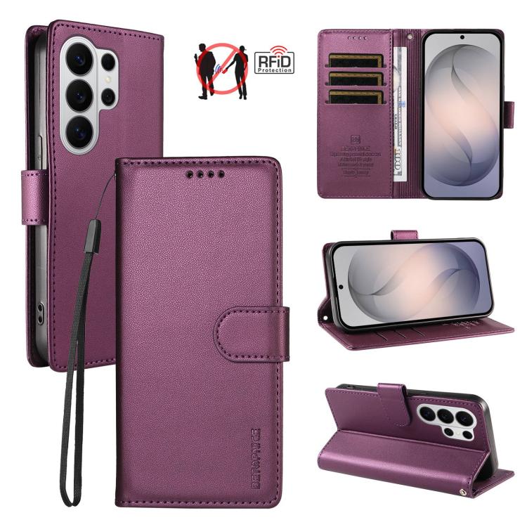 Custodia per telefono BETOPNICE in ecopelle vegana perlata con protezione RFID e cinturino., For Galaxy S26 FE 5G, For Galaxy S26+ 5G, For Galaxy S26 Edge 5G, For Galaxy S26 Ultra 5G