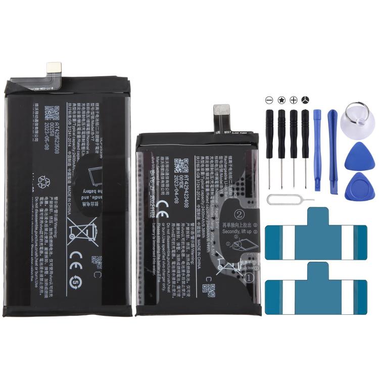 Set di batterie V2266A da 2400 mAh per vivo X Fold 2 (modelli B-Y6 e B-Y7), For vivo X Fold 2 V2266A 2400mAh B-Y6 B-Y7