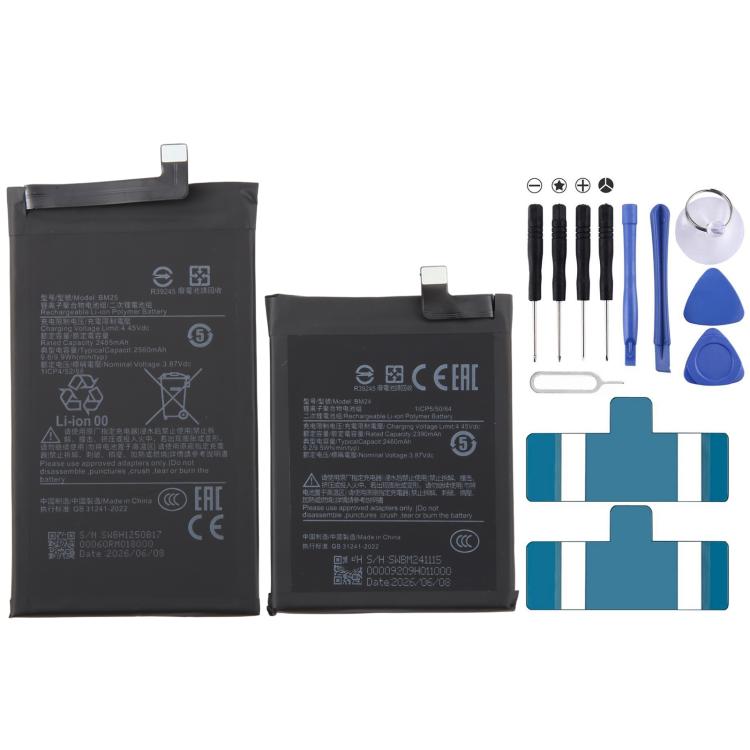 Set di batterie da 2460 mAh / 2560 mAh BM24 BM25 per Xiaomi Mi Mix Fold M2011J18C., For Xiaomi Mi Mix Fold M2011J18C 2460mAh / 2560mAh