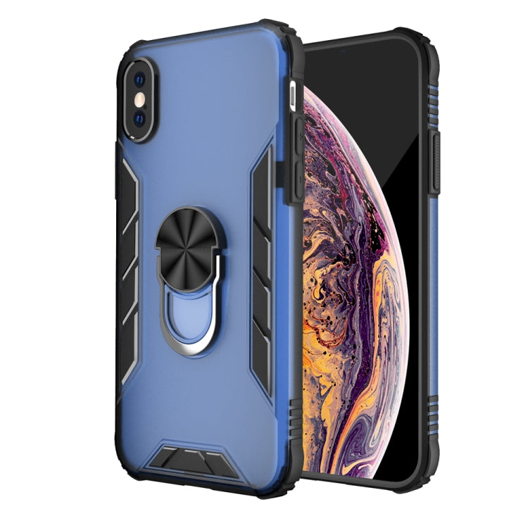 PC satinato magnetico + custodia antiurto in TPU opaco con supporto per anello, For iPhone XS Max