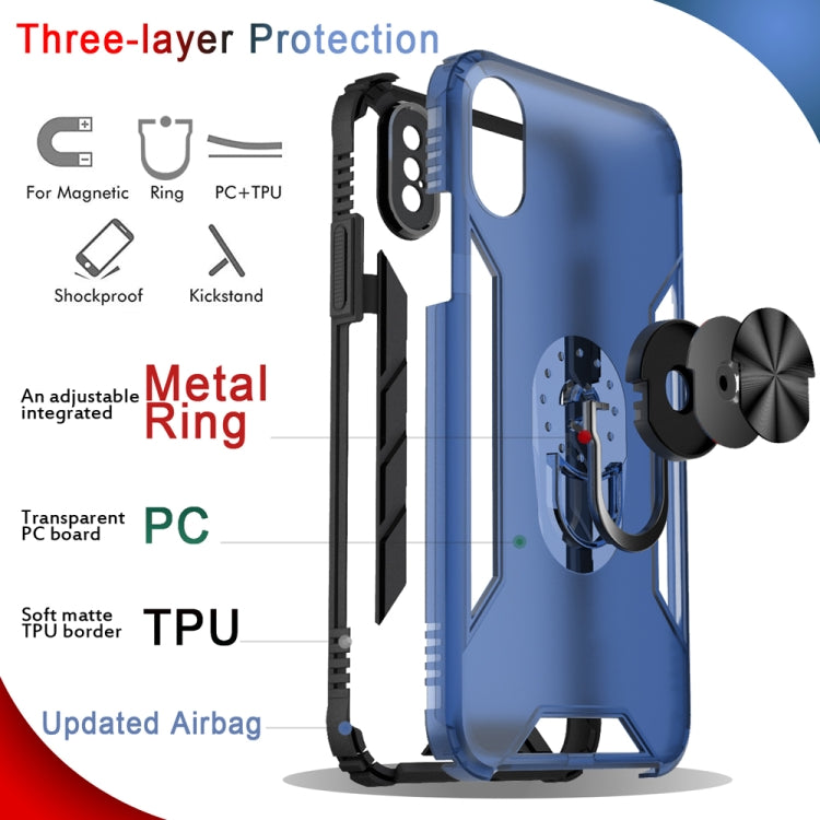 Custodia antiurto in TPU opaco con anello per iPhone XS Max