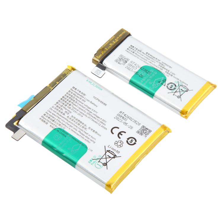 Set di batterie B-W9 + B-X0 per vivo X Flip V2256A 3173mAh 1181mAh, For vivo X Flip V2256A 3173mAh 1181mAh B-W9 + B-X0