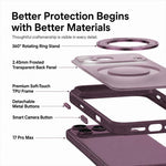 Custodia magnetica per telefono con supporto, antiscivolo e antiurto, con superficie testurizzata., For iPhone 18 Pro, For iPhone 18 Pro Max, For iPhone 17 Pro Max, For iPhone 17 Pro