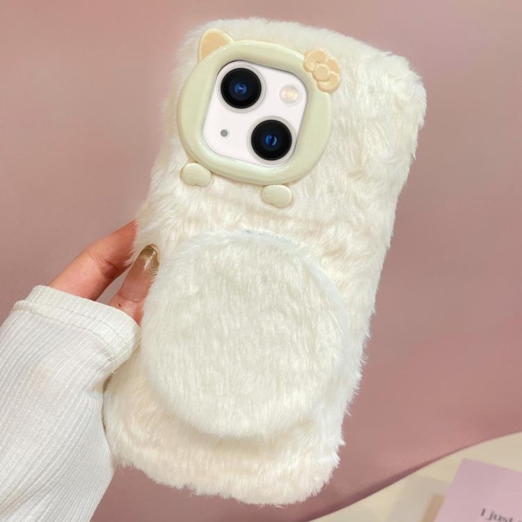 Custodia per telefono in peluche con specchietto a forma di gatto e papillon 3D, For iPhone 14 Plus, For iPhone 14, For iPhone 14 Pro, For iPhone 14 Pro Max, For iPhone 13 Pro Max, For iPhone 13 Pro, For iPhone 13, For iPhone 12, For iPhone 12 Pro Max ...