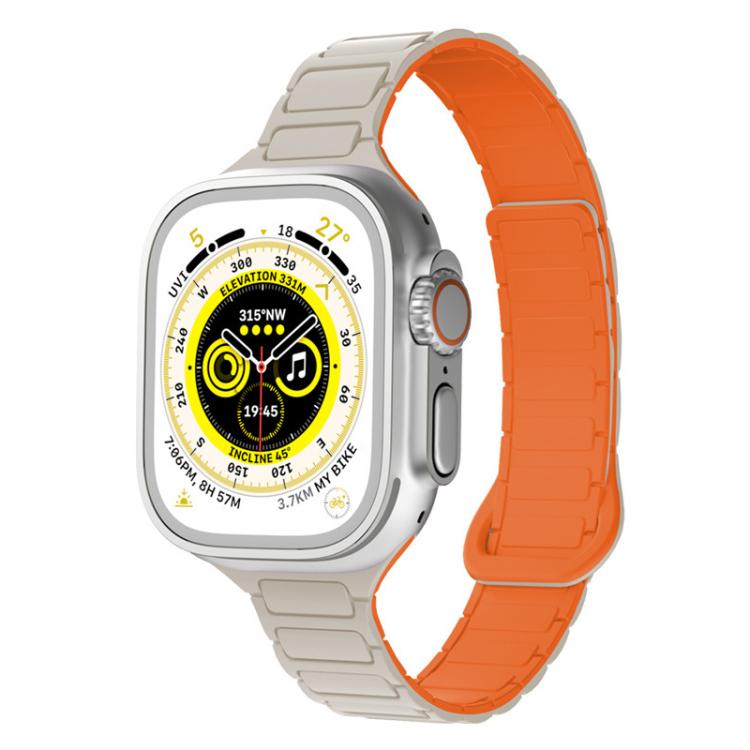 Cinturino per orologio magnetico in silicone xDfind con tre perline, For Apple Watch 42 / 44 / 45 / 46 / 49mm, For Apple Watch 38 / 40 / 41 / S11 42mm