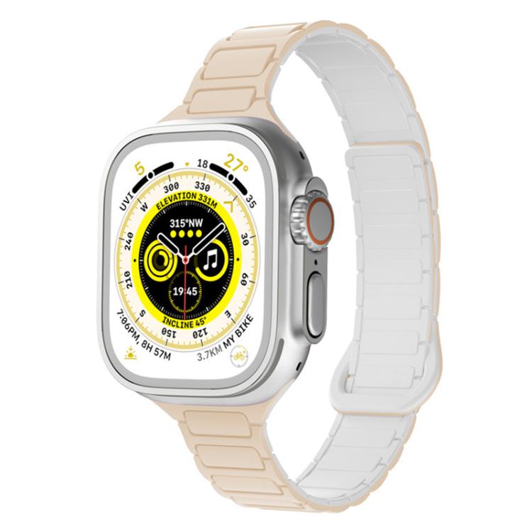 Cinturino per orologio magnetico in silicone xDfind con tre perline, For Apple Watch 42 / 44 / 45 / 46 / 49mm, For Apple Watch 38 / 40 / 41 / S11 42mm