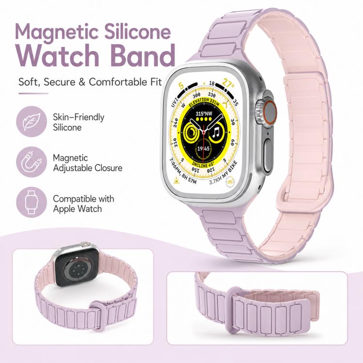 Cinturino per orologio magnetico in silicone xDfind con tre perline, For Apple Watch 42 / 44 / 45 / 46 / 49mm, For Apple Watch 38 / 40 / 41 / S11 42mm