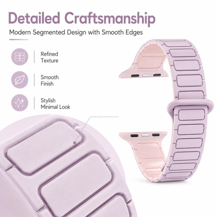 Cinturino per orologio magnetico in silicone xDfind con tre perline, For Apple Watch 42 / 44 / 45 / 46 / 49mm, For Apple Watch 38 / 40 / 41 / S11 42mm