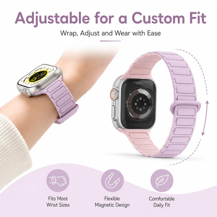 Cinturino per orologio magnetico in silicone xDfind con tre perline, For Apple Watch 42 / 44 / 45 / 46 / 49mm, For Apple Watch 38 / 40 / 41 / S11 42mm