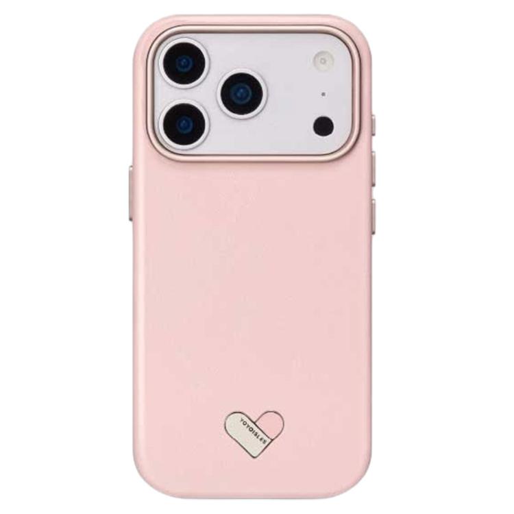 Custodia per telefono ibrida in PC e PU galvanizzato della serie Heart Island di YOYOISLES, For iPhone 17 Pro Max, For iPhone 17 Pro
