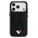 Custodia per telefono ibrida in PC e PU galvanizzato della serie Heart Island di YOYOISLES, For iPhone 17 Pro Max, For iPhone 17 Pro