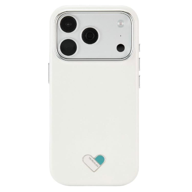 Custodia per telefono ibrida in PC e PU galvanizzato della serie Heart Island di YOYOISLES, For iPhone 17 Pro Max, For iPhone 17 Pro