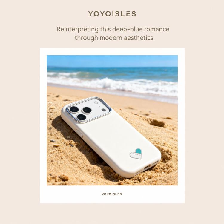 Custodia per telefono ibrida in PC e PU galvanizzato della serie Heart Island di YOYOISLES, For iPhone 17 Pro Max, For iPhone 17 Pro