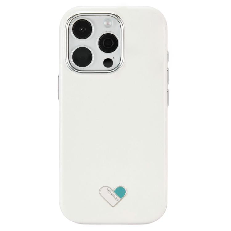 Custodia per telefono ibrida in PC e PU galvanizzato della serie Heart Island di YOYOISLES, For iPhone 16 Pro Max, For iPhone 16 Pro