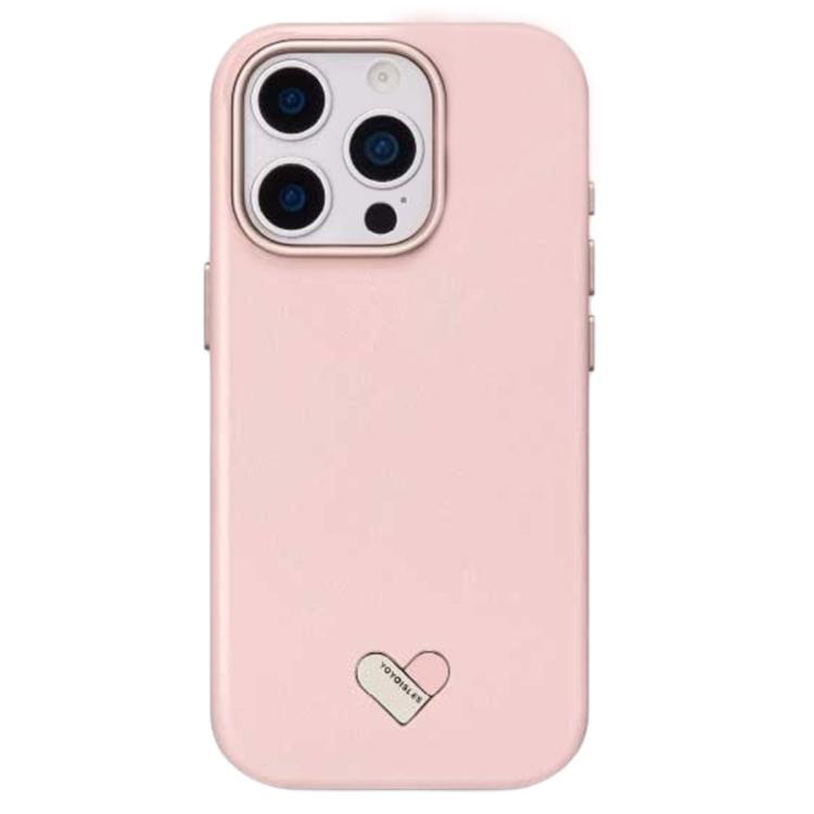 Custodia per telefono ibrida in PC e PU galvanizzato della serie Heart Island di YOYOISLES, For iPhone 16 Pro Max, For iPhone 16 Pro