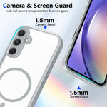 Custodia magnetica antiurto per telefono in policarbonato opaco effetto pelle., For Galaxy A34 5G, For Galaxy A54 5G