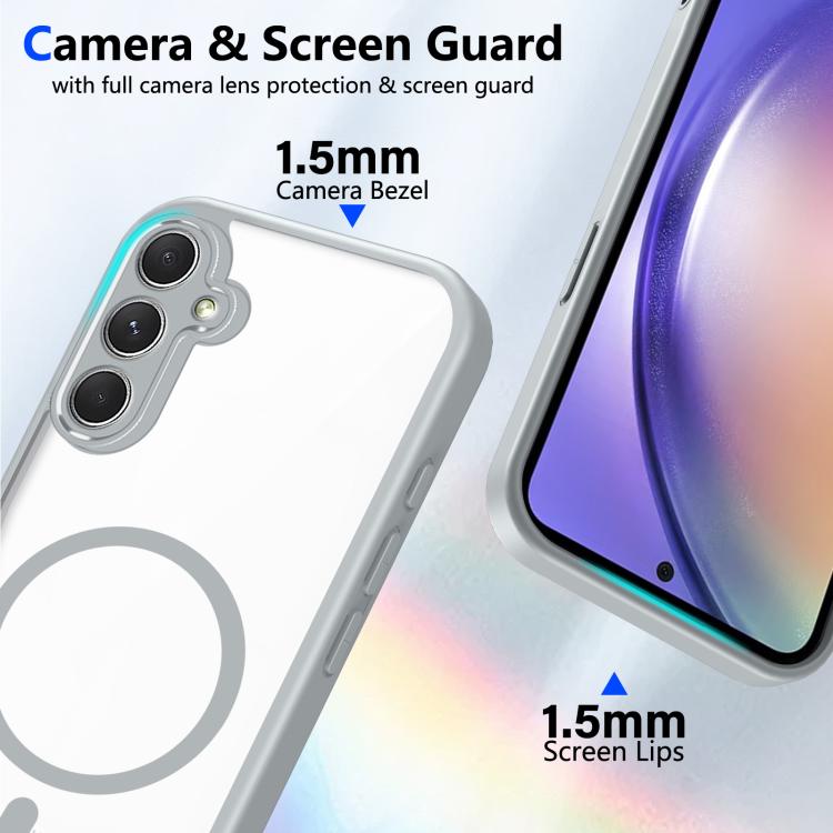 Custodia magnetica antiurto per telefono in policarbonato opaco effetto pelle., For Galaxy A34 5G, For Galaxy A54 5G