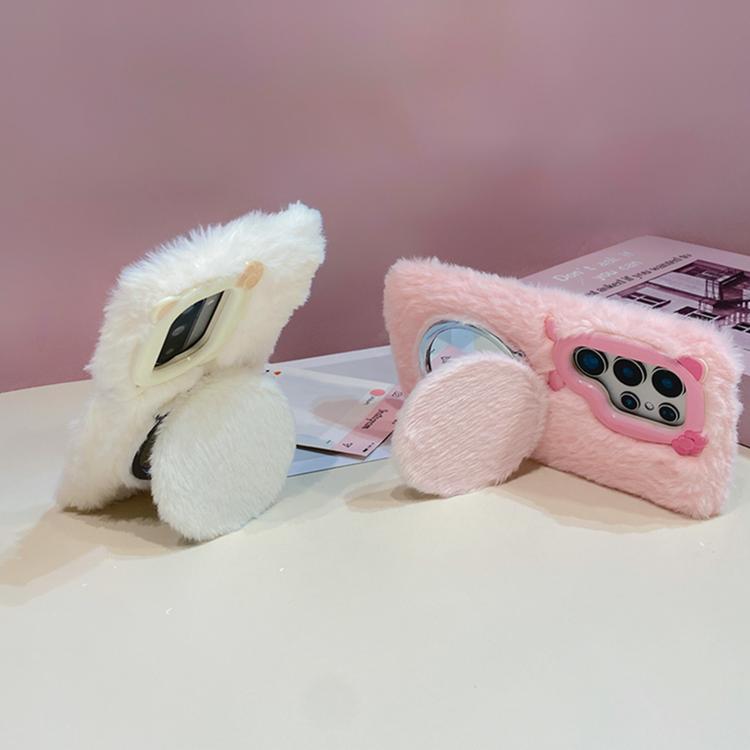Custodia per telefono in peluche con specchietto a forma di gatto e papillon 3D, For Galaxy S26+ 5G, For Galaxy S26 Ultra 5G, For Galaxy S26 5G, For Galaxy S25+ 5G, For Galaxy S25 Ultra 5G, For Galaxy S24 Ultra 5G, For Galaxy S24+ 5G                   ...