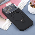 Custodia per telefono in silicone liquido con supporto magnetico per finestra grande., For iPhone 17 Pro Max, For iPhone 17 Pro