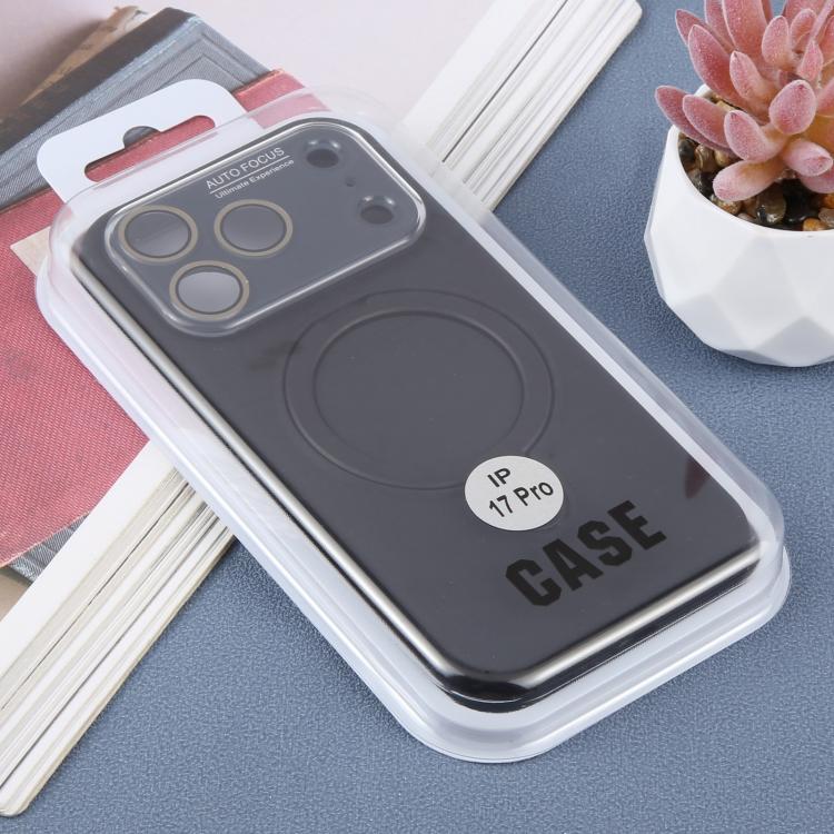 Custodia per telefono in silicone liquido con supporto magnetico per finestra grande., For iPhone 17 Pro Max, For iPhone 17 Pro