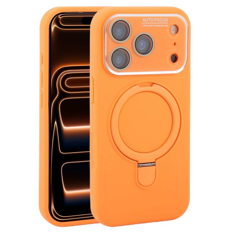 Custodia per telefono in silicone liquido con supporto magnetico per finestra grande., For iPhone 17 Pro Max, For iPhone 17 Pro