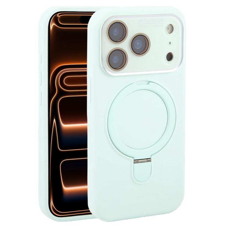 Custodia per telefono in silicone liquido con supporto magnetico per finestra grande., For iPhone 17 Pro Max, For iPhone 17 Pro