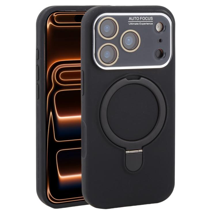 Custodia per telefono in silicone liquido con supporto magnetico per finestra grande., For iPhone 17 Pro Max, For iPhone 17 Pro